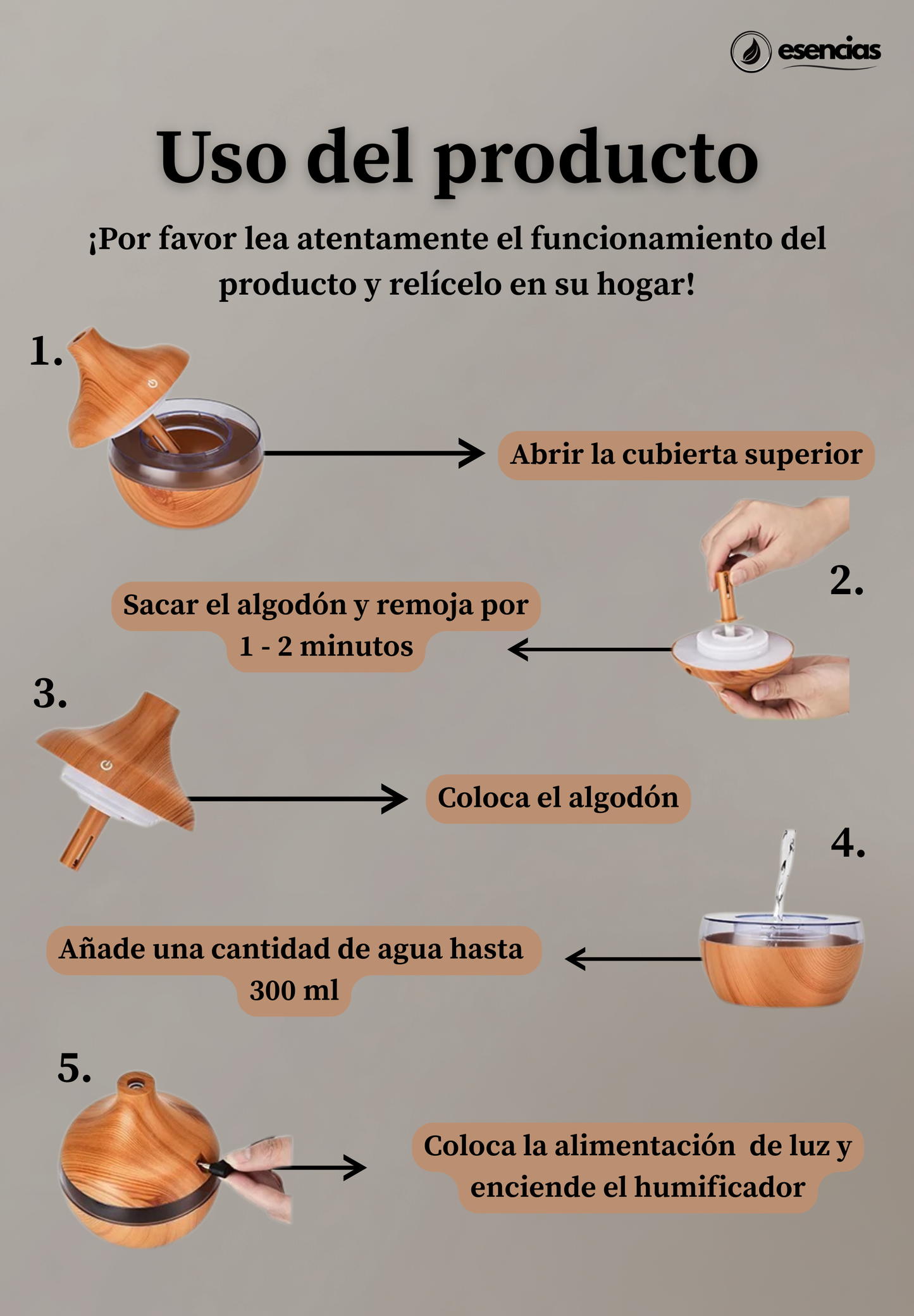 Humidificador Aromático de Madera – Relajación Natural y Bienestar en Tu Hogar