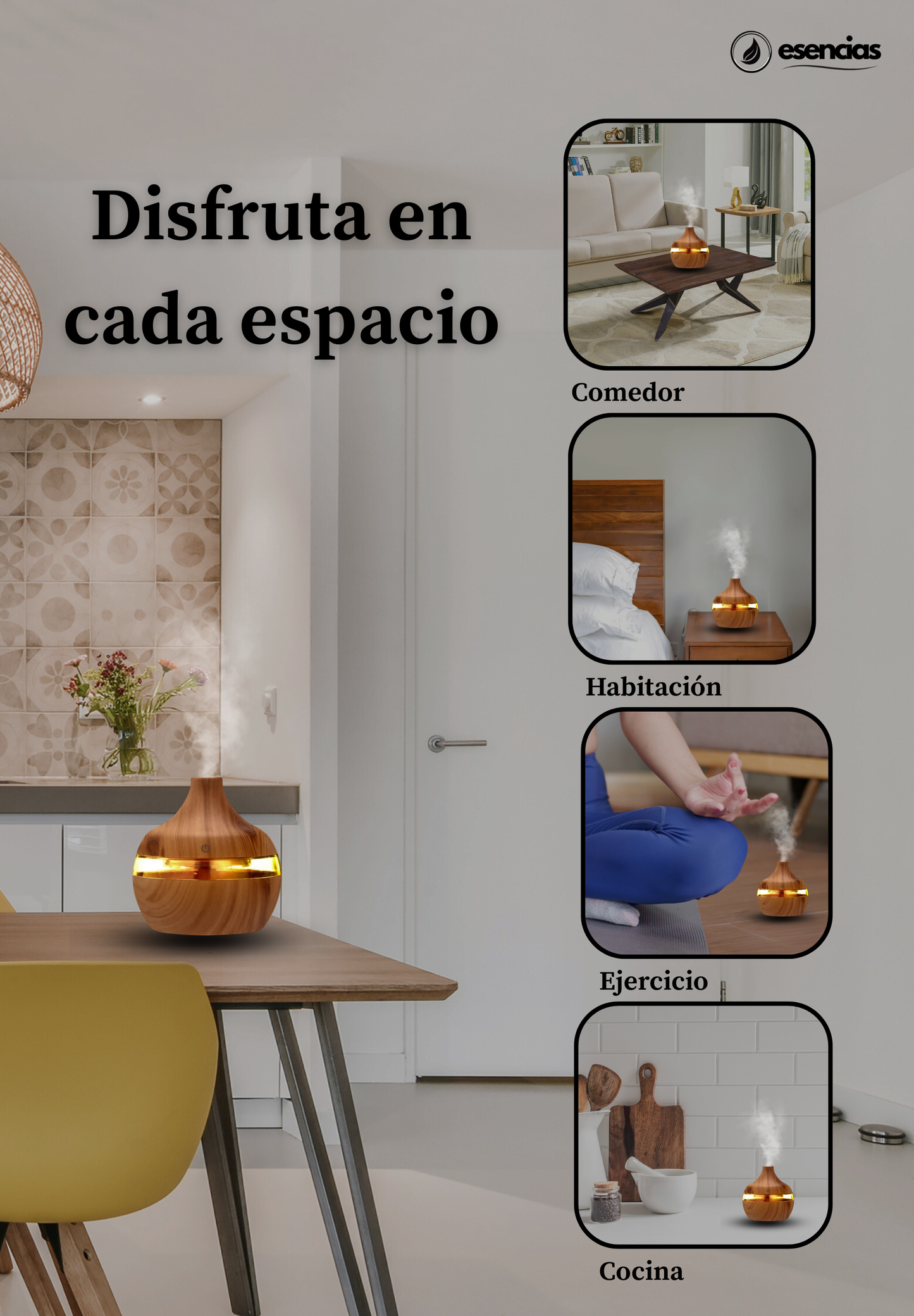 Humidificador Aromático de Madera – Relajación Natural y Bienestar en Tu Hogar